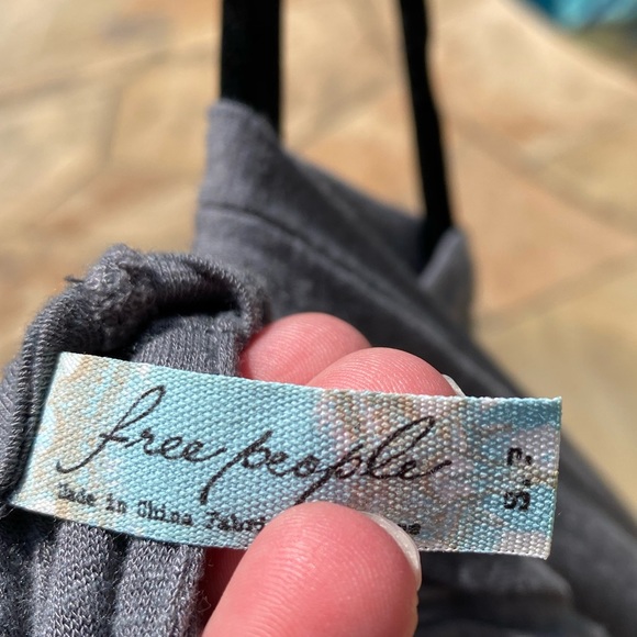 Free People Braided Back Tank Grey Small - Picture 5 of 5